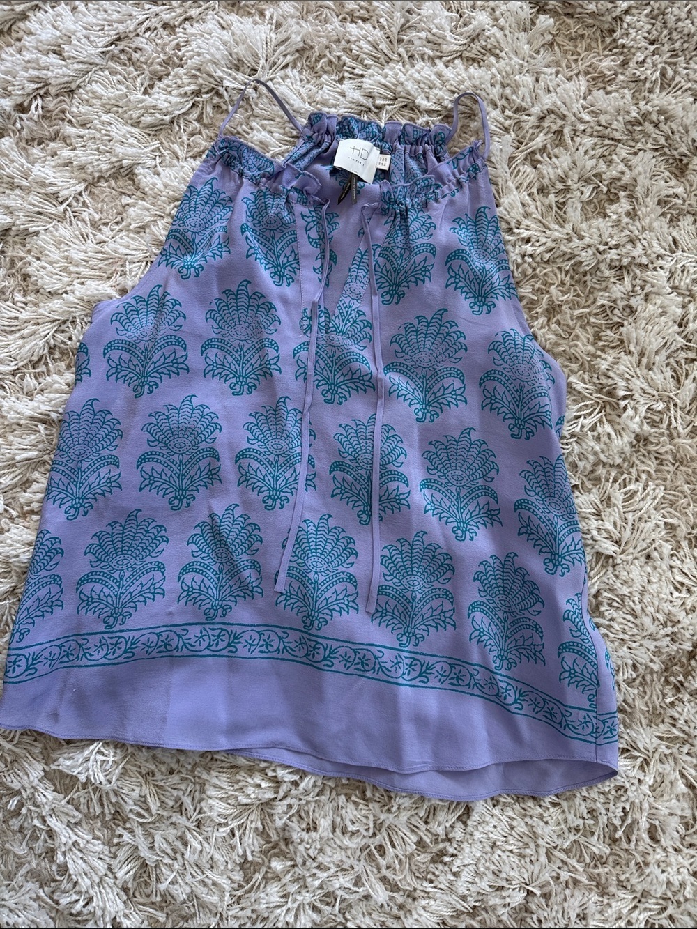 HD in Paris Anthropologie Lavender Silk Halter Camisole Petite 2P